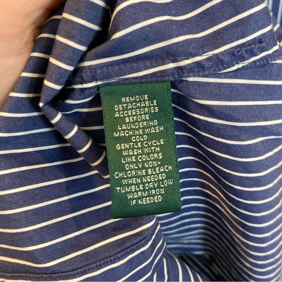 Lauren Jeans Company Shirt Dress Women Small Vertical Stripe Button Down Preppy - Picture 6 of 7